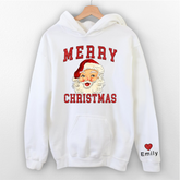 Lofaris Santa Personalized Merry Christmas Glitter Hoodie